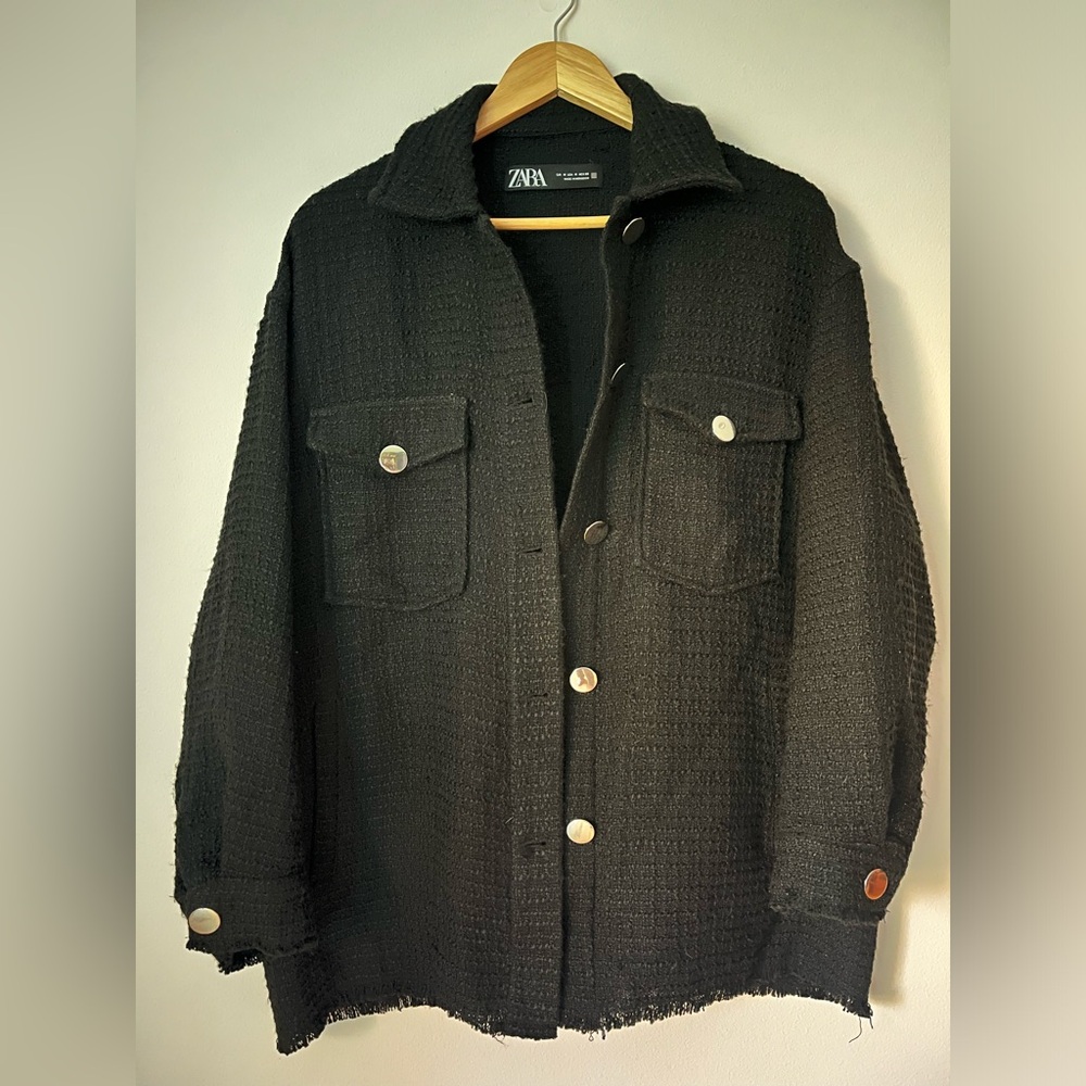 Black Zara tweed shacket medium #00